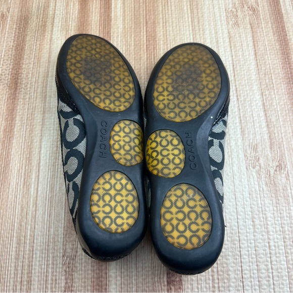 COACH Ballet Flats Black gray True Logo Slip On Shoes Womens 6B - Picture 8 of 8